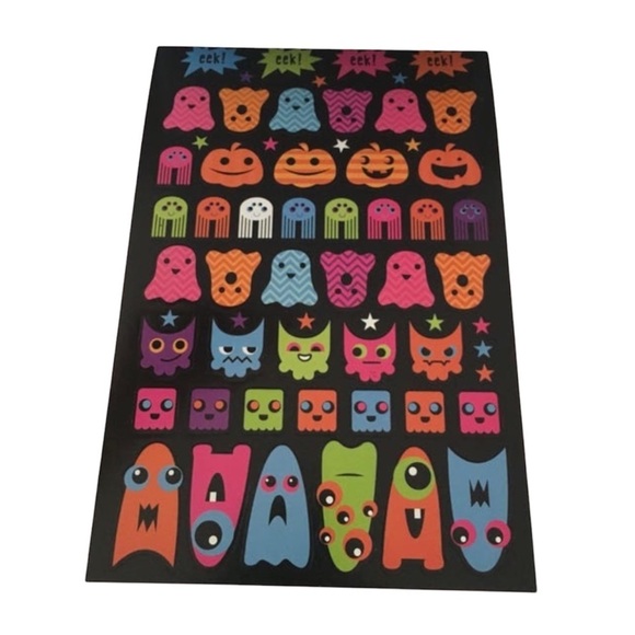 Halloween Stickers Booklet Holographic Googly Eyes Bats Cats Pumpkins Spiders - Picture 5 of 9